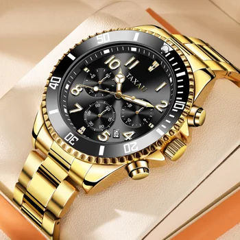 Оригинальные часы TAXAU для мужчин, водонепроницаемые аналоговые кварцевые часы из нержавеющей стали, модные деловые мужские часы, роскошный подарок на день рождения для отца
