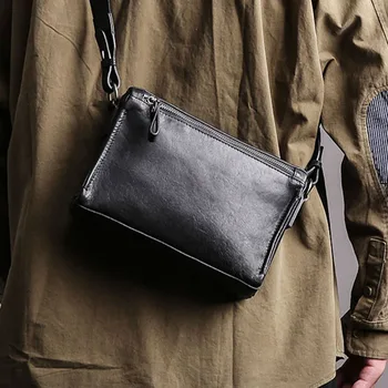 Кожаная мужская сумка-мессенджер AETOO, модная повседневная сумка-мессенджер, мужская кожаная сумка через плечо