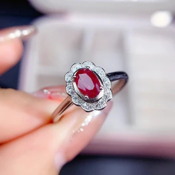 MeiBaPJ, натуральный рубин, драгоценный камень старого Горения, Модное кольцо для женщин, настоящее серебро 925 пробы, изысканные свадебные украшения