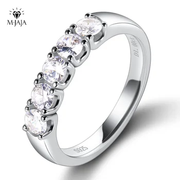 M-JAJA 3,5 мм Муассанитовое кольцо для Женщин S925 Стерлингового Серебра D Цвета VVS1 с Бриллиантами, Пара Обещающих Колец, Обручальное Кольцо, Изысканные Ювелирные Изделия