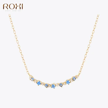 ROXI Многоцветное Мини-ожерелье с неправильной формы камнем для женщин, модные украшения, Ожерелье на день рождения, Цепочка, Колье Collier Femme