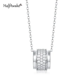 Кольцо с муассанитом D-цвета, Женское ожерелье из стерлингового серебра 925 пробы, Неподвластная времени Элегантность, Роскошные дизайнерские украшения, Свадебный подарок на помолвку