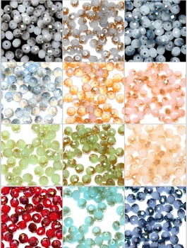  Многоцветный граненый стеклянный кристалл Rondelle распорные бусины Выберите цвет для ювелирных изделий DIY 12 цветов