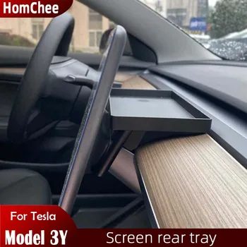 Для Tesla Модель 3 Y Ящик для хранения приборной панели Навигационный экран задняя салфетка Очки Лоток для хранения ключей Модель Y Model3 2022 Аксессуары