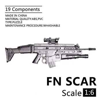 Штурмовая винтовка FN Scar в масштабе 1: 6, пластиковая головоломка, 4D модель оружия для сборки 12-дюймового солдатского мини-пистолета
