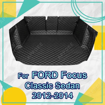 Автоматический Коврик для багажника с полным покрытием для Ford Focus седан 2012-2014 13 Автомобильный коврик для багажника, аксессуары для защиты салона грузового лайнера