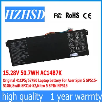 15,28 V 50.7WH AC14B7K Оригинальный аккумулятор для ноутбука 41CP5/57/80 Acer Spin 5 SP515-51GN, Swift SF314-52, Nitro 5 SPIN NP515