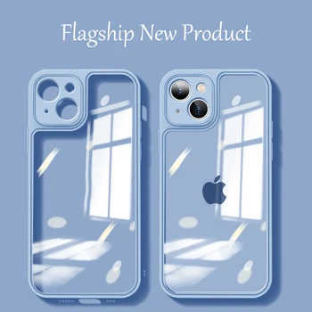 Роскошный Жидкий силиконовый чехол для телефона iPhone 14 Plus 13 12 Pro Max Прозрачный Мягкий бампер