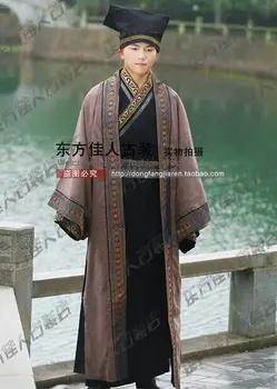 Древнекитайский мужской костюм Ханьфу, костюм ученого советника династии Цзинь и Хань