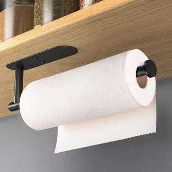 Самоклеящийся держатель для туалетной бумаги, Держатель для бумажных полотенец из нержавеющей стали, Кухонный шкаф, настенная вешалка для салфеток в ванной
