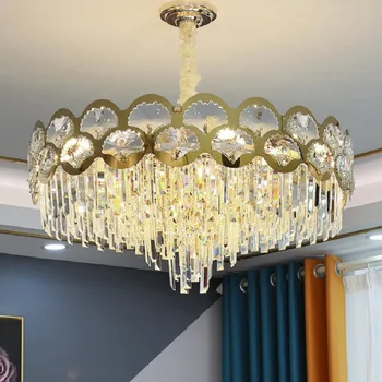 Люстра Lustre Design роскошная хрустальная люстра в скандинавском стиле, декоративная лампа для гостиной, золотое освещение из нержавеющей стали
