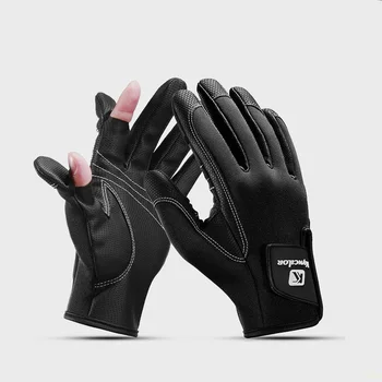 Новые зимние теплые перчатки для рыбалки, мужские перчатки для спорта на открытом воздухе с двумя пальцами, водонепроницаемые противоскользящие прочные перчатки для рыбалки