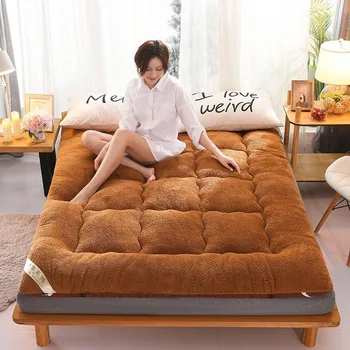 Новый матрас татами для спальни, модная утолщенная трехмерная нескользящая защитная подушка, полноразмерный теплый бархатный матрас из ягненка
