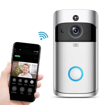 Видеодомофон V5 Smart Wireless WiFi Security Door Bell Визуальная Запись Домашнего монитора Домофон Ночного видения