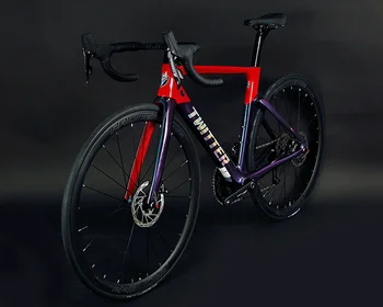 TWITTER AURORA- Дорожный велосипед из углеродного волокна для мужчин, ультралегкий RIVAL-22S, гоночный гравийный велосипед с дисковым тормозом bicicleta road велосипеды