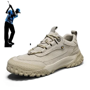 Сетчатые дышащие туфли для гольфа, уличная повседневная спортивная обувь, мужская модная обувь для ходьбы