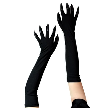 Костюм на Хэллоуин, перчатки с лапами и жуткими черными когтями-призраками для косплея Волка и кошки
