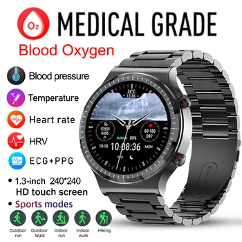2023 G08 Смарт-Часы Медицинского Класса ECG PPG 24H Мониторинг сердечного Ритма Кислорода в Крови Мониторинг Здоровья Мужчины Фитнес Спорт IP67 водонепроницаемые Часы