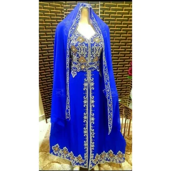 Королевский Синий Новый Королевский Бордовый Современный Элегантный Дубай Марокканская Длинная рубашка Арабская праздничная одежда