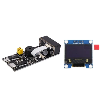 Модуль распознавания сканирования штрих-кода RISE-Qr/1D/2D/Code Scanner V3.0 С 0,96-дюймовым модулем IIC I2C Serial GND LCD LED Display Module