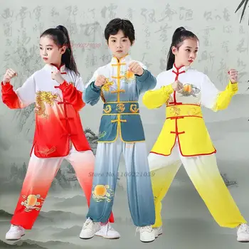2023 китайский винтажный комплект ушу тай униформы с национальным принтом дракона, одежда для ушу кунг-фу, костюм для восточных боевых искусств Вин чун