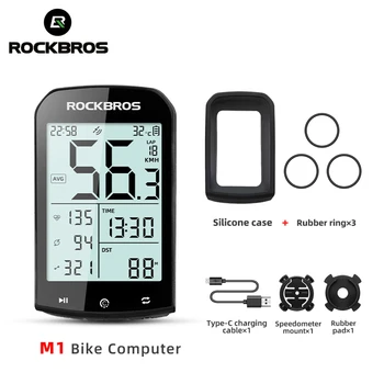 ROCKBROS GPS Велокомпьютер 5,0 ANT + Bluetooth IPX6 Водонепроницаемый Беспроводной Спидометр Одометр Велосипедный Секундомер Аксессуары для велосипеда