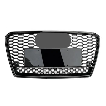 Для RS7 Style Передняя спортивная Решетка для капота с шестигранной Сеткой в виде сот, черный глянец Для Audi A7/S7 2009-2015 Автомобильные аксессуары