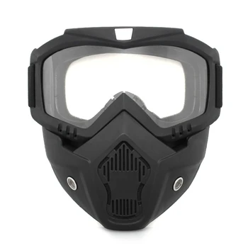Мотоциклетные очки в стиле Ретро со съемной маской для лица для мотоцикла, Dirtbike, Страйкбольная маска, Ветрозащитные защитные очки с защитой от запотевания, маска