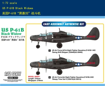 Hobby Boss 87262 1/72 US P-61B Black Widow Истребитель-бомбардировщик Пластиковая модель самолета TH06298-SMT6