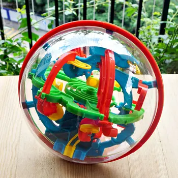 100 Ступенчатый 3D Волшебный Лабиринт Интеллект Мяч Лабиринт Сфера Глобус Игрушки Для Детей Обучающий Тестер Мозга Тренировка Баланса Игрушки Подарки