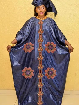 Черные Блестящие длинные платья Bazin Riche Свободного Размера для африканских женщин, праздничная одежда, вечерние платья с вышивкой, Женский халат Дашики