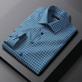 Camicia a quadri Casual da uomo camicie eleganti a maniche lunghe dal Design speciale confortevole camicie intelligenti in coton