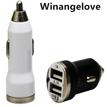 Winangelove 1000 шт./лот Mini bullet 2.1A + 1A двойной 2 порта USB автомобильный адаптер зарядного устройства для iphone 5 5s 6 6s 7 для samsung s7 s6