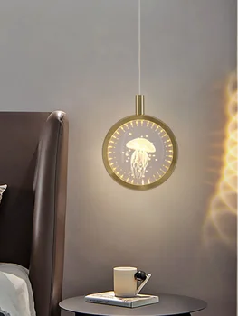 Прикроватные подвесные светильники для спальни Дизайнерский Новый светильник для главной спальни Роскошное хрустальное украшение Творческая личность Художественная лампа