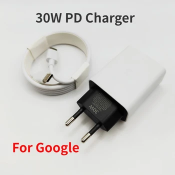 Великобритания/ЕС/США 30 Вт USB-C Быстрое Зарядное устройство для Google Pixel 7 Pro 7 6A 6 Pro 5A 4A 3 2 XL Type C Адаптер Питания 1 М Кабель для быстрой зарядки