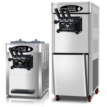 Коммерческая Модернизированная машина для приготовления мороженого с автоматической очисткой, с тремя головками, 2 + 1, со смешанным вкусом, для замораживания мороженого в рожках