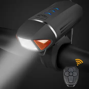 Велосипедный фонарь черный Аксессуары Для Велосипеда USB Перезаряжаемая светодиодная фара дистанционного Управления Велоспорт Велосипед Передний сигнал поворота звуковой сигнал