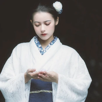 Японское Традиционное женское Кружевное Кимоно В стиле ретро Формальный Халат Юката Косплей костюм Одежда для фотосъемки Сценическое платье