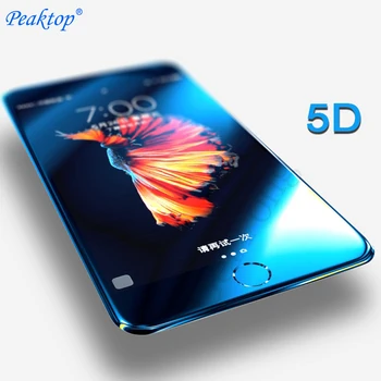 5D Премиум Закаленное Стекло Для iPhone X 7 8 6 S 6S Plus + Защитная Пленка для экрана с полным покрытием 3D 4D Upgrade С Изогнутым Краем