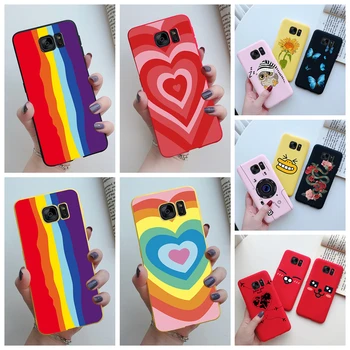 Силиконовый Чехол Love Heart Rainbow Для Samsung Galaxy S6 G920F G9200 S6 Edge G9250 Чехол Для Телефона С Милым Рисунком Задняя Крышка Coque Бампер