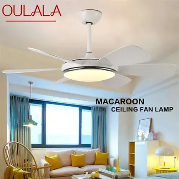 Потолочный вентилятор OULALA Светодиодная лампа с дистанционным управлением 3 цвета 220 В 110 В Современный декоративный декор для комнат Столовая Спальня