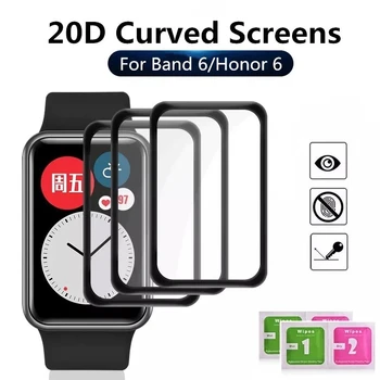 20D Защитная пленка с изогнутым краем Для Honor Band 6 Smart Wristband, Защитное стекло для Huawei Band 6, Аксессуары для чехлов