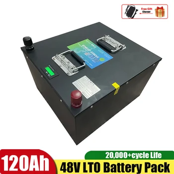 SEENRUY LTO 20S 48V 120AH Литий-Титанатный Аккумулятор с BMS для Солнечной Системы 7000W Велосипед Трехколесный Инвертор + Зарядное устройство 10A