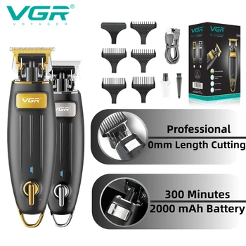 VGR Мужская Машинка для стрижки волос, Профессиональная машинка для стрижки волос, перезаряжаемый Триммер Baber, Портативная электрическая машинка для стрижки 0 мм для мужчин V-192