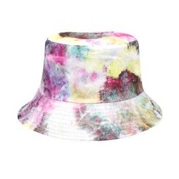 Рыбацкая шляпа с галстуком-красителем, женская двусторонняя весенне-летняя модная европейская шляпа-тазик, Рыбацкая шляпа, черная широкополая шляпа с леопардовым принтом