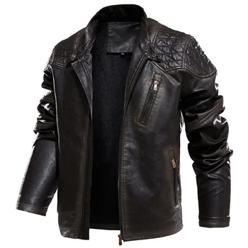 Новое Поступление, Куртка, Мужские зимние куртки, пальто из искусственной кожи, Модный байкерский мотоцикл, жакета, Флис, casaco masculino
