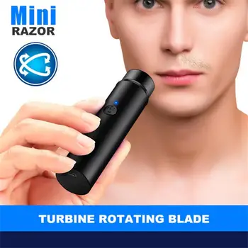 Мини-электробритва для мужчин, Портативная электрическая бритва, нож для бороды, зарядка через USB, мужская бритва для лица, бритва для бороды, бритва для тела, долговечная