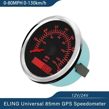 Водонепроницаемый 85 мм Морской 0-35MPH 0-80MPH GPS Спидометр с Красной Подсветкой 12V 24V для Автомобиля Лодка Внедорожник с GPS Антенной