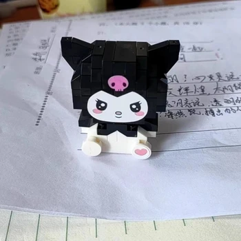 Sanrio Kawaii kuromi мультяшная фигурка Cinnamoroll Pochacco Melo Hello Kitty строительные блоки головоломка для сборки детских игрушек подарок
