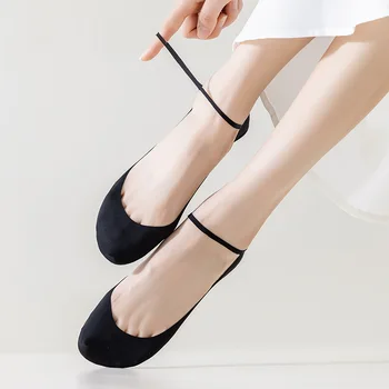 Летние Носки для женщин Asaguchi, Нескользящие Хлопчатобумажные Носки, Обувь с глубоким вырезом, Подтяжки на низком ходу, Однотонные Чулки Для женщин